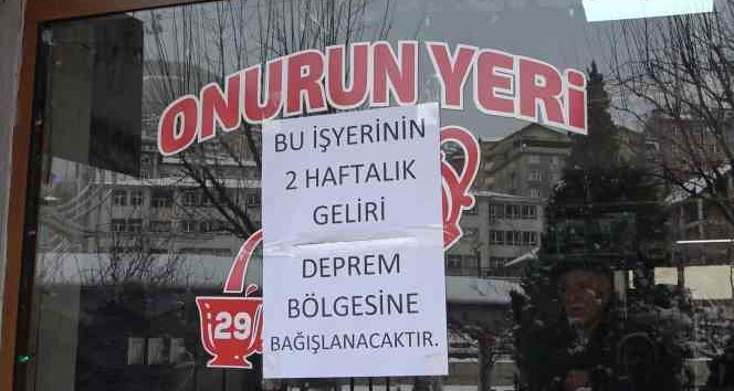 Gümüşhaneli esnaf 2 haftalık gelirini deprem bölgesine bağışlayacak