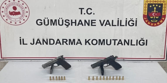 Gümüşhane'de 2 ruhsatsız tabanca ele geçirildi