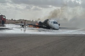 İstanbul'dan kalkan jet Libya'da kaza kırıma uğradı! İşte ilk görüntüler