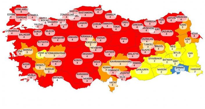 Gümüşhane yine KIRMIZI da kaldı