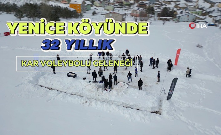 Gümüşhane’nin Yenice köyünde kar voleybolu geleneği 32 yıldır sürüyor #haberi, #haberleri, #Gümüşhane #haber