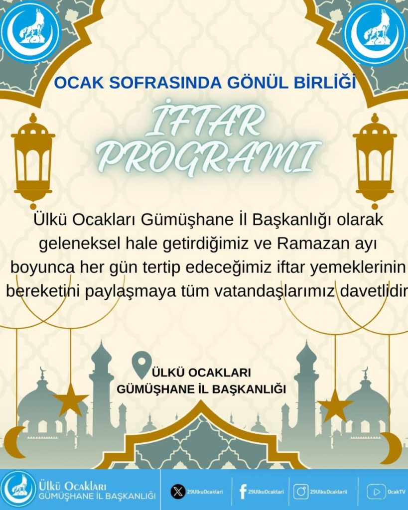 Ülkü Ocakları iftar sofrası kuracak #haberi, #haberleri, #Gümüşhane #haber