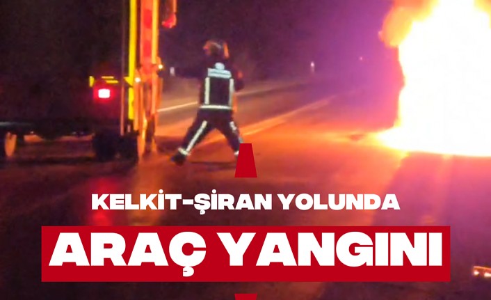 Gümüşhane’de seyir halindeki kamyonet alev aldı #haberi, #haberleri, #Gümüşhane #haber