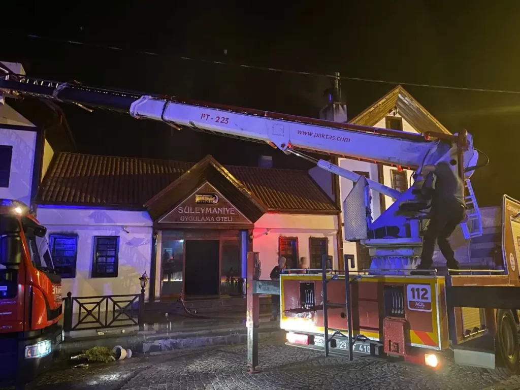 Gümüşhane'deki Uygulama Otelinde Yangın: Yaralanan Yok
