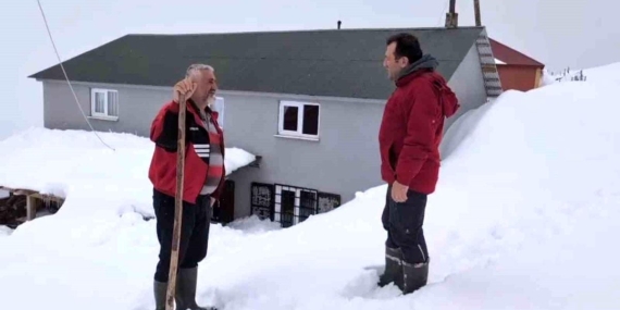 Torul'da kar altında ayı nöbeti