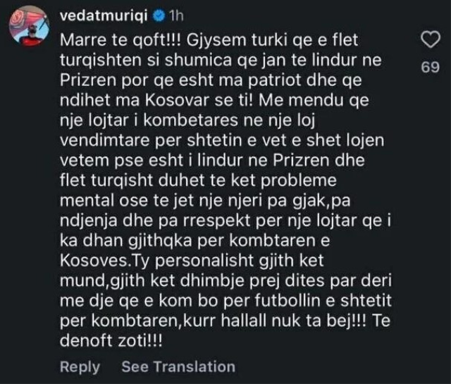 Vedat Muriqi'den kendisini suçlayan taraftara tepki: Yazıklar olsun sana, Allah seni kahretsin
