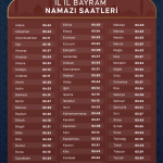 Gümüşhane bayram namazı saat kaçta 2026? DİYANET Gümüşhane bayram namazı saati!