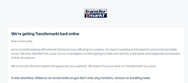 Transfermarkt çöktü mü, Transfermarkt neden açılmıyor, 7 Ağustos Cuma Transfermarkt sorun mu var?