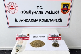 Gümüşhane'de durdurulan araçta 7,5 gram kubar esrar ve kenevir tohumu ele geçirildi